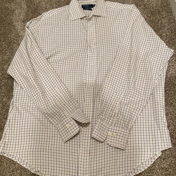 Polo Ralph Lauren Men’s Long Sleeve Button Up Sz 17 34-35 Regent Fit Yellow - Picture 1 of 4